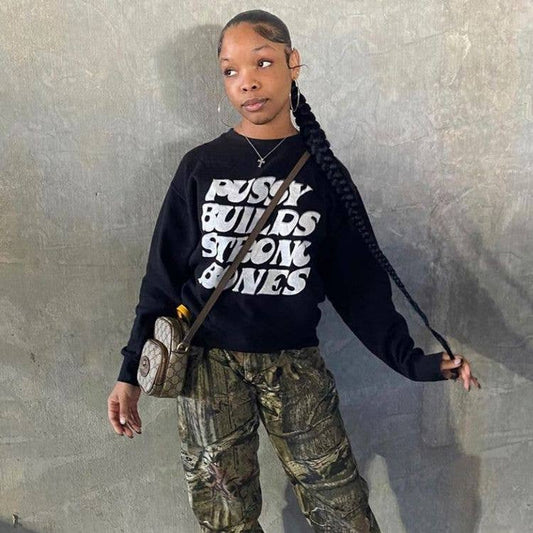 WOMEN'S FASHION PUSSYBUILD STRONG HOODIE