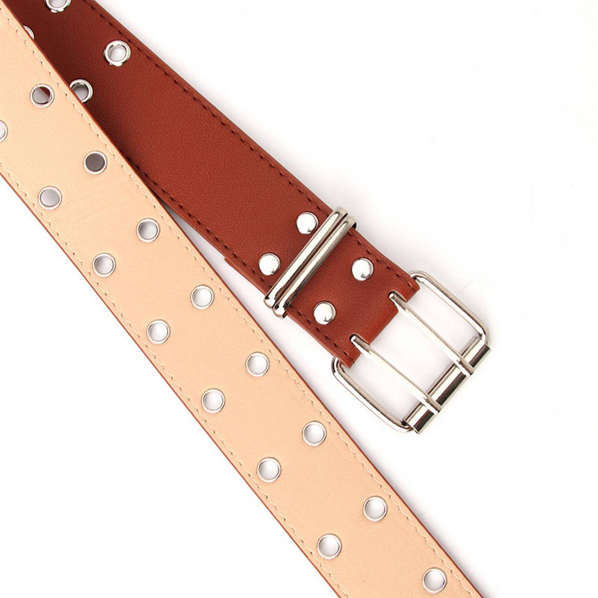 CWABE0936_DOUBLE ROW EYELET HOLLOW NEW PUNK STYLE BELT