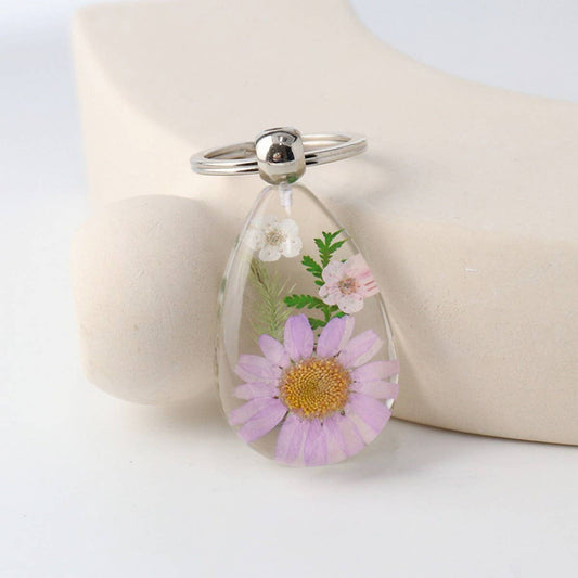 CREATIVE REAL FLOWER KEYCHAIN CAR PENDANT