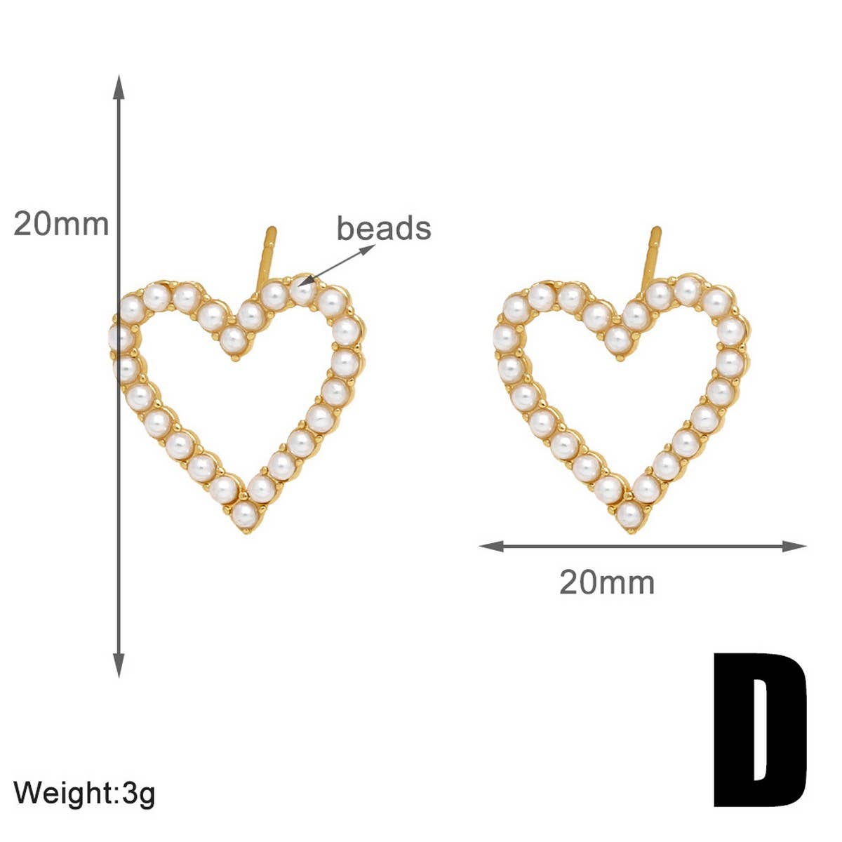 HEART SHAPED PEARL GOLD-PLATED EARRINGS