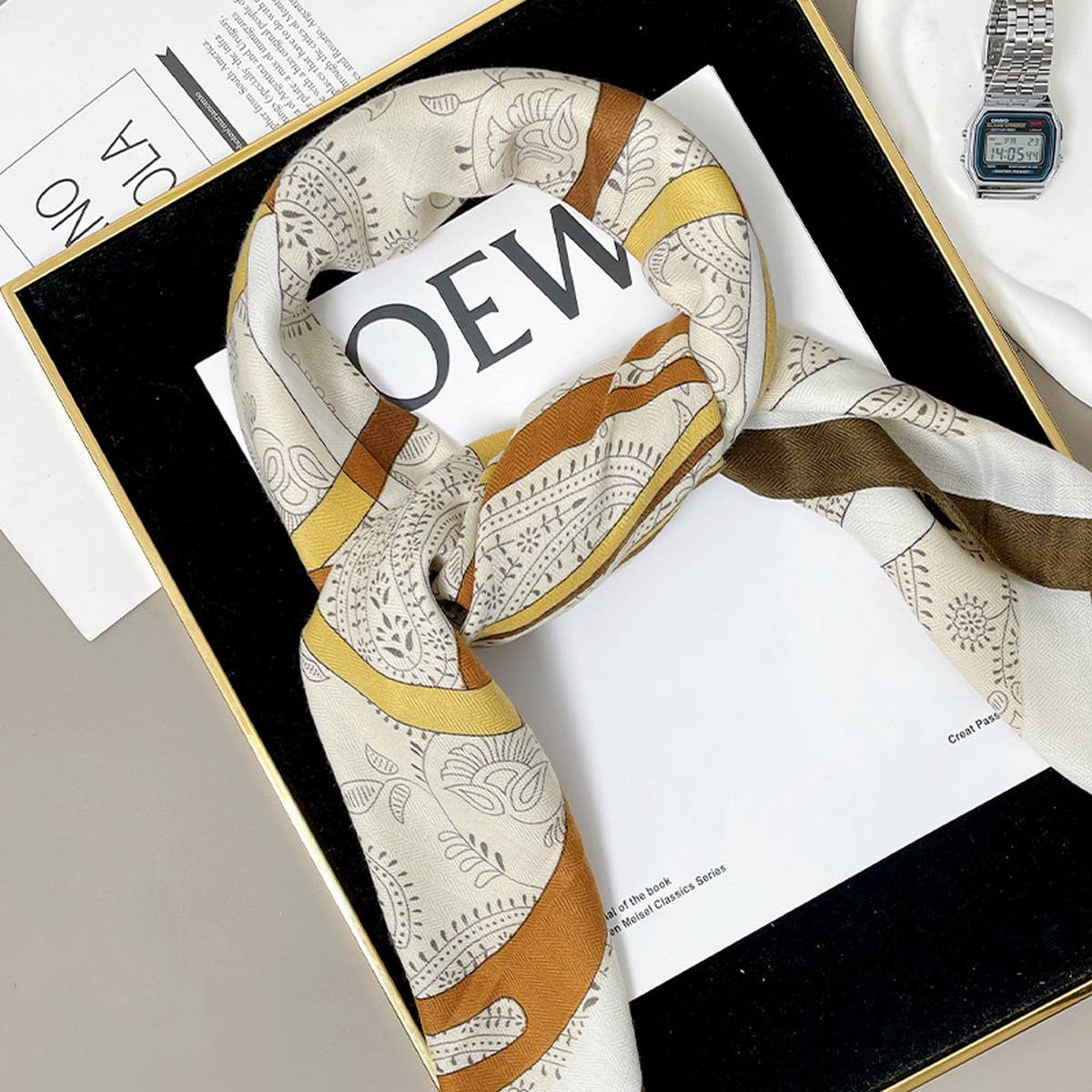 Irregular Shape Velvet Scarf - Elegant Wool Wrap