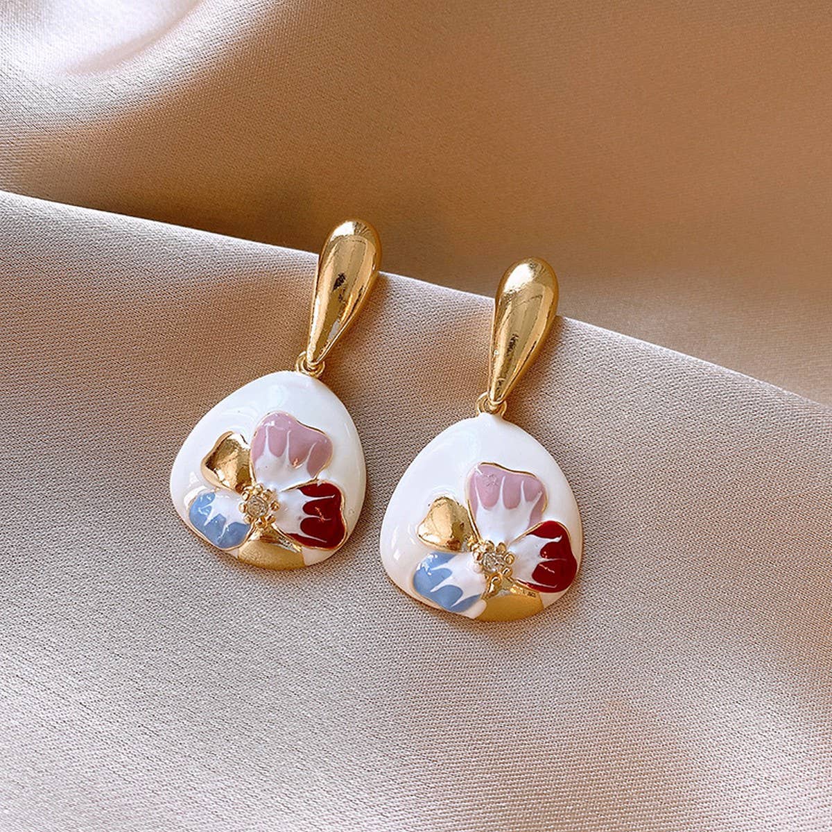 RETRO WATER DROP FLOWER PERSONALIZED EARRINGS
