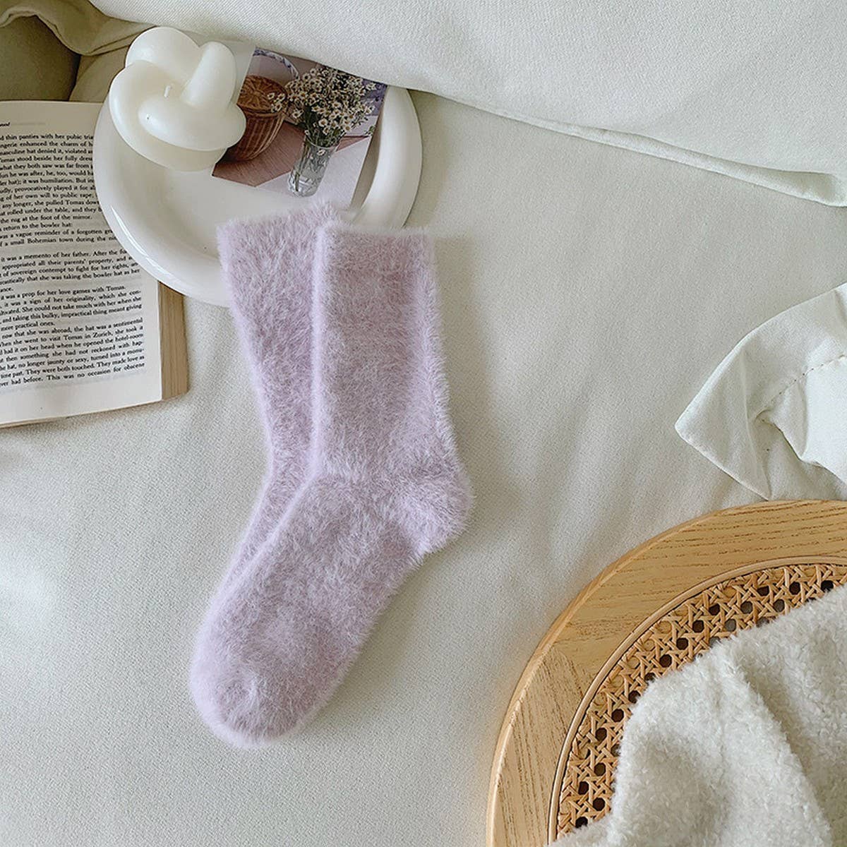 NEW AUTUMN AND WINTER CANDY COLOR THICK SOCKS