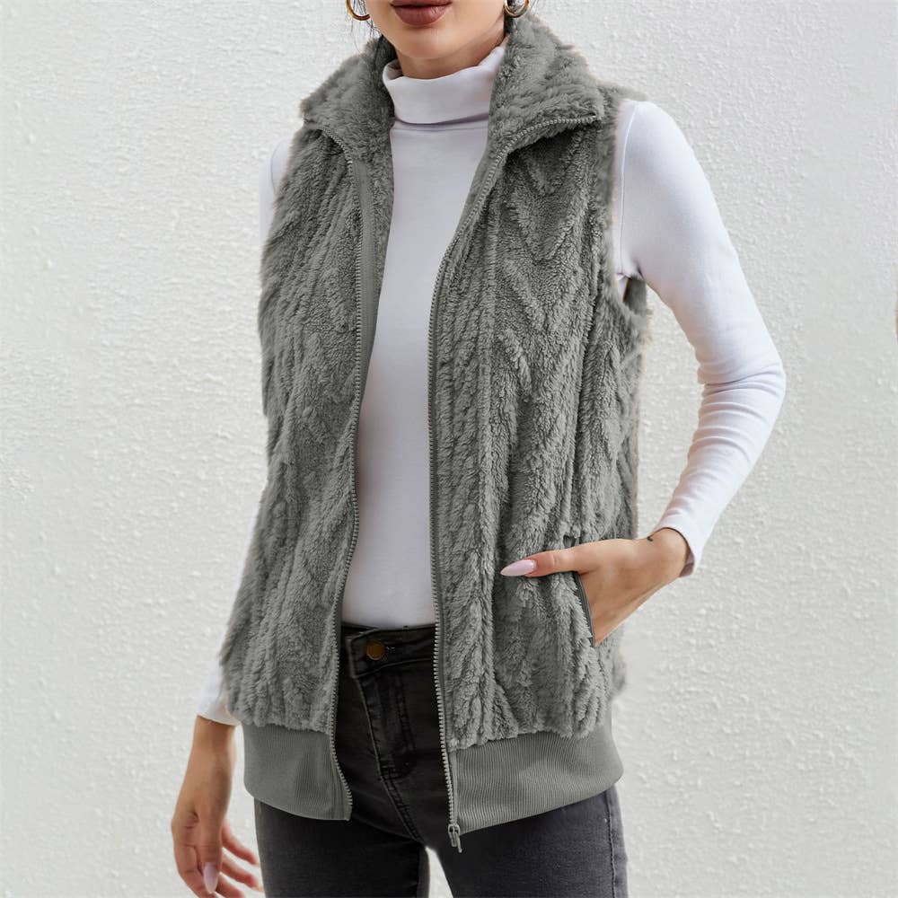 EXTRA JACQUARD FLEECE DOUBLE-SIDED WAISTCOAT