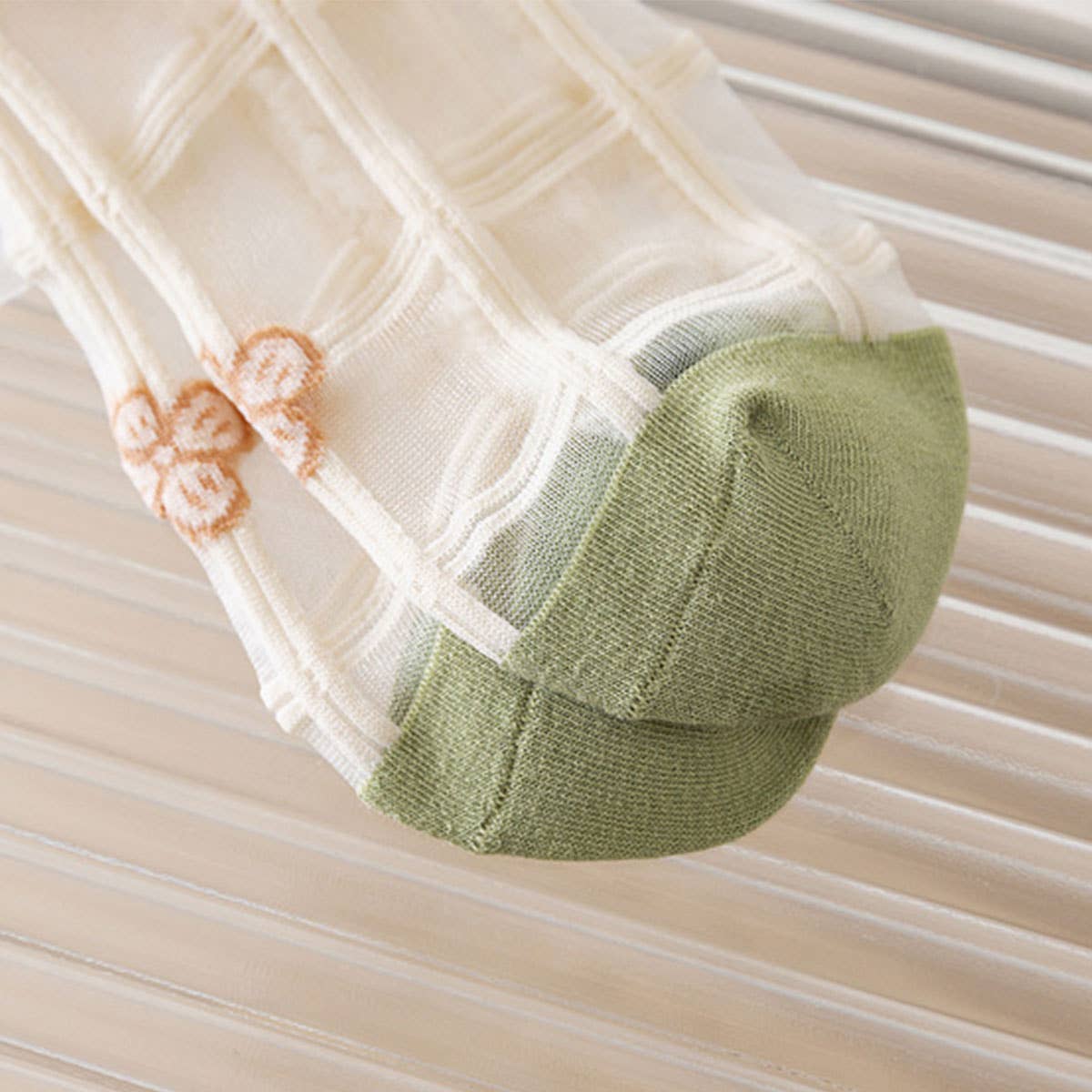 FLORAL SUMMER SHEER MESH SOCKS FOR WOMENS