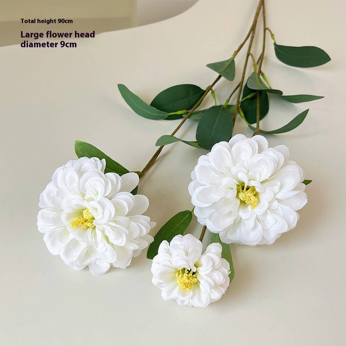 Faux Long-Stem Marigold Peony Flower for Decor