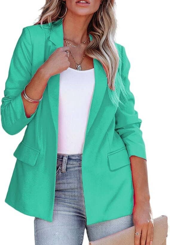 Solid-colored long-sleeved cardigan mini suit