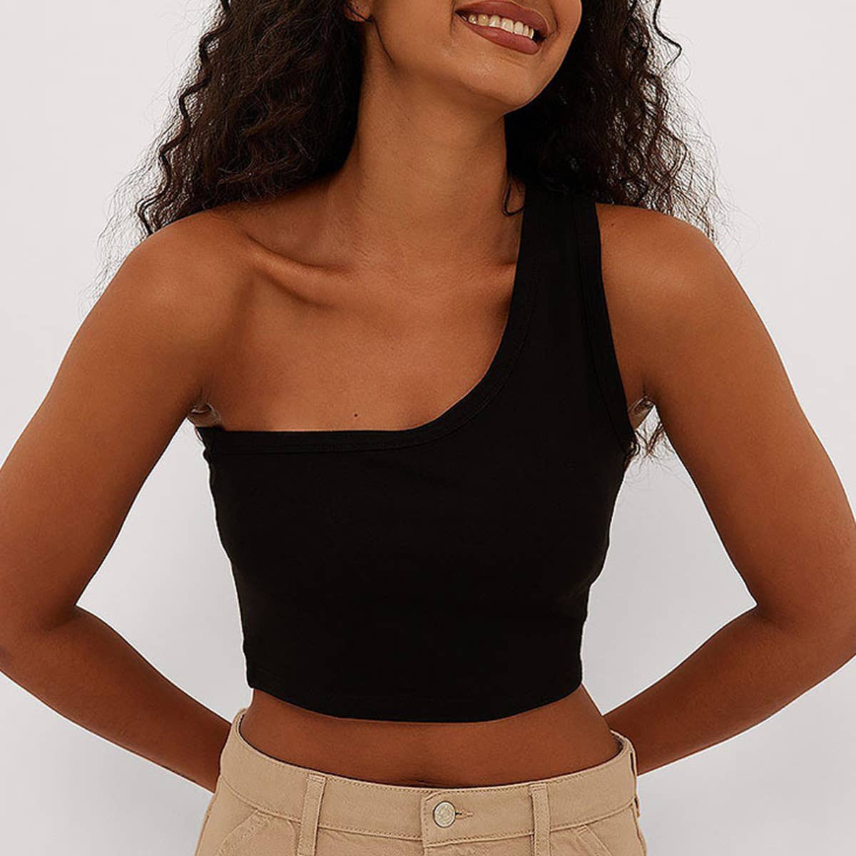 SEXY ONE-SHOULDER SPORTS BRA