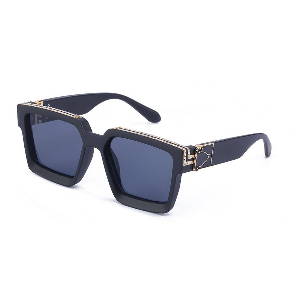 LARGE SQUARE FRAME SUNGLASSES WITH DIAMONDS