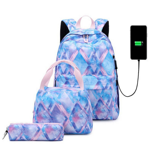 Backpacks for School, USB 3-Piece Set for Girls_CWAB5477