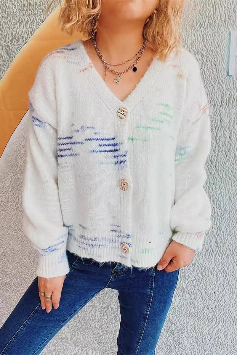 Sweet knit cardigan in tie-dye candy color