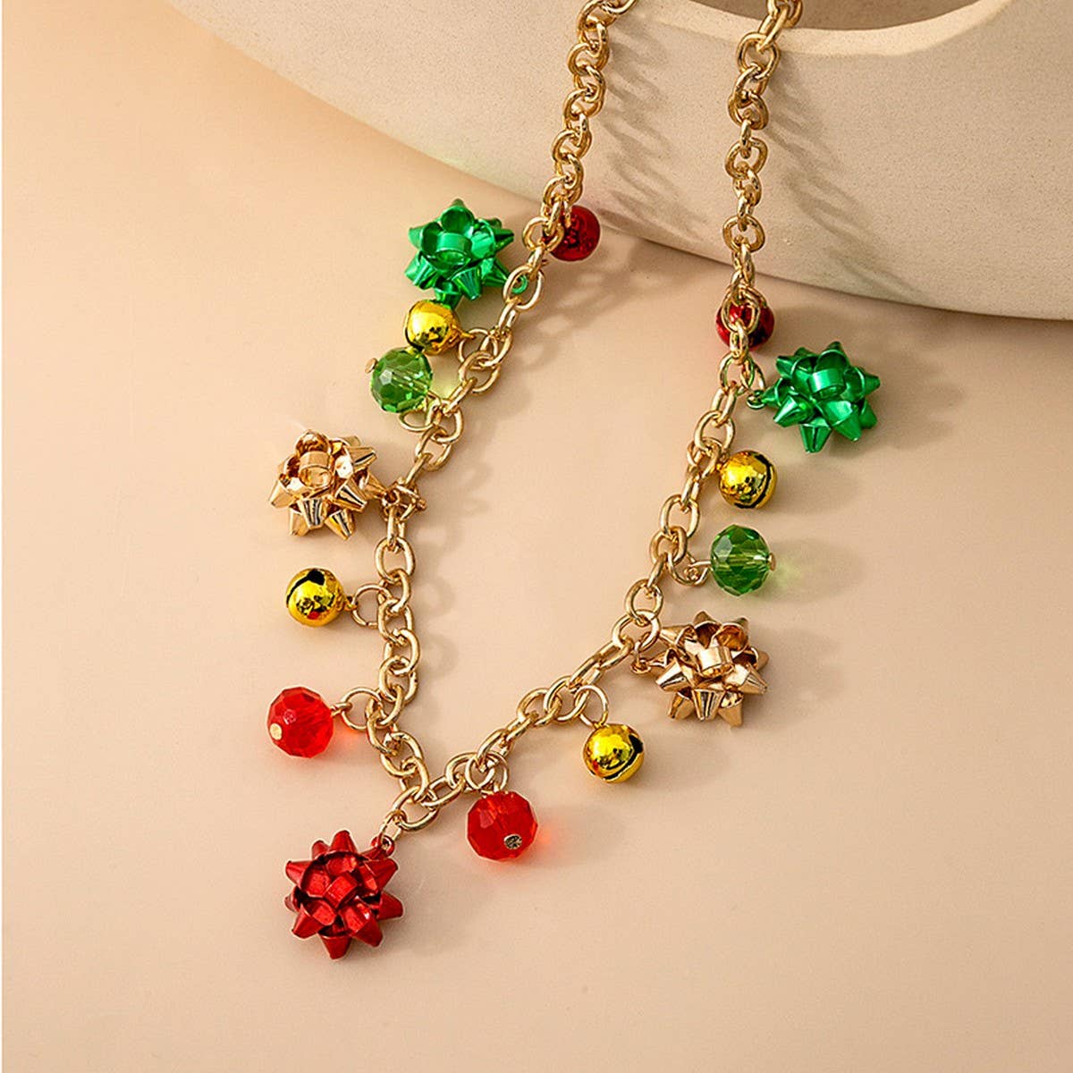 CHRISTMAS COLORFUL BELL CREATIVE NICHE NECKLACE