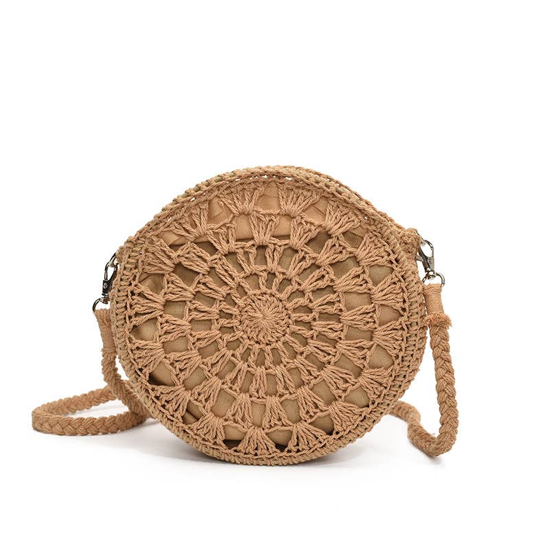 Fashionable hollowed-out woven crossbody bag