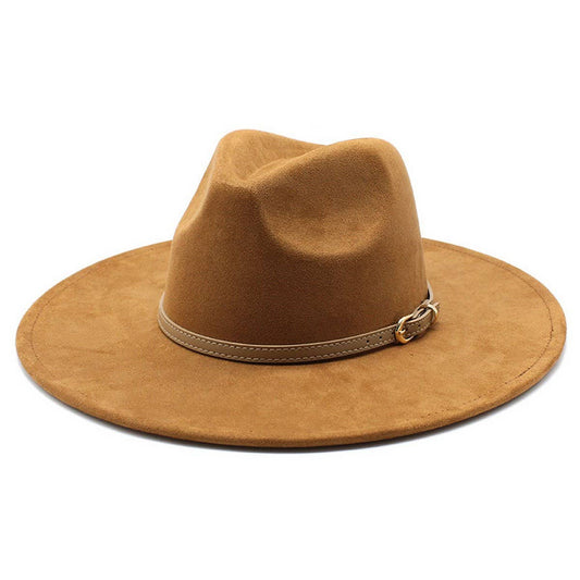 SUEDE HAT FLAT BRIM HAT FLAT BRIM GENTLEMAN HAT_CWAH2527