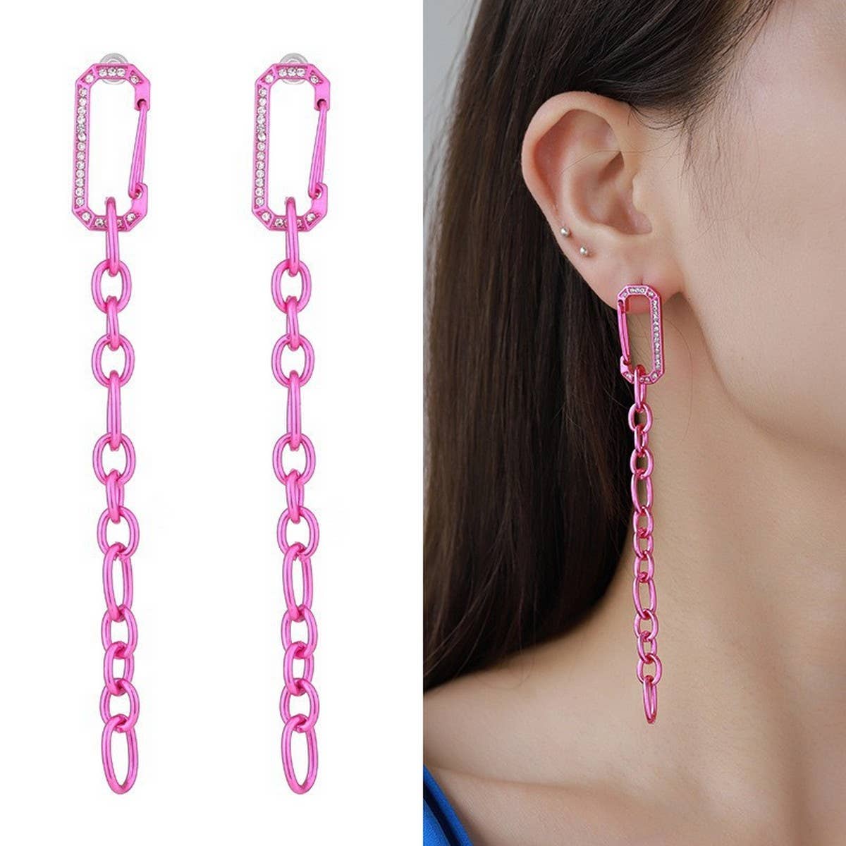 PINK SMALL FRESH EARRINGS NECKLACE BRACELET SET_CWAJE2937