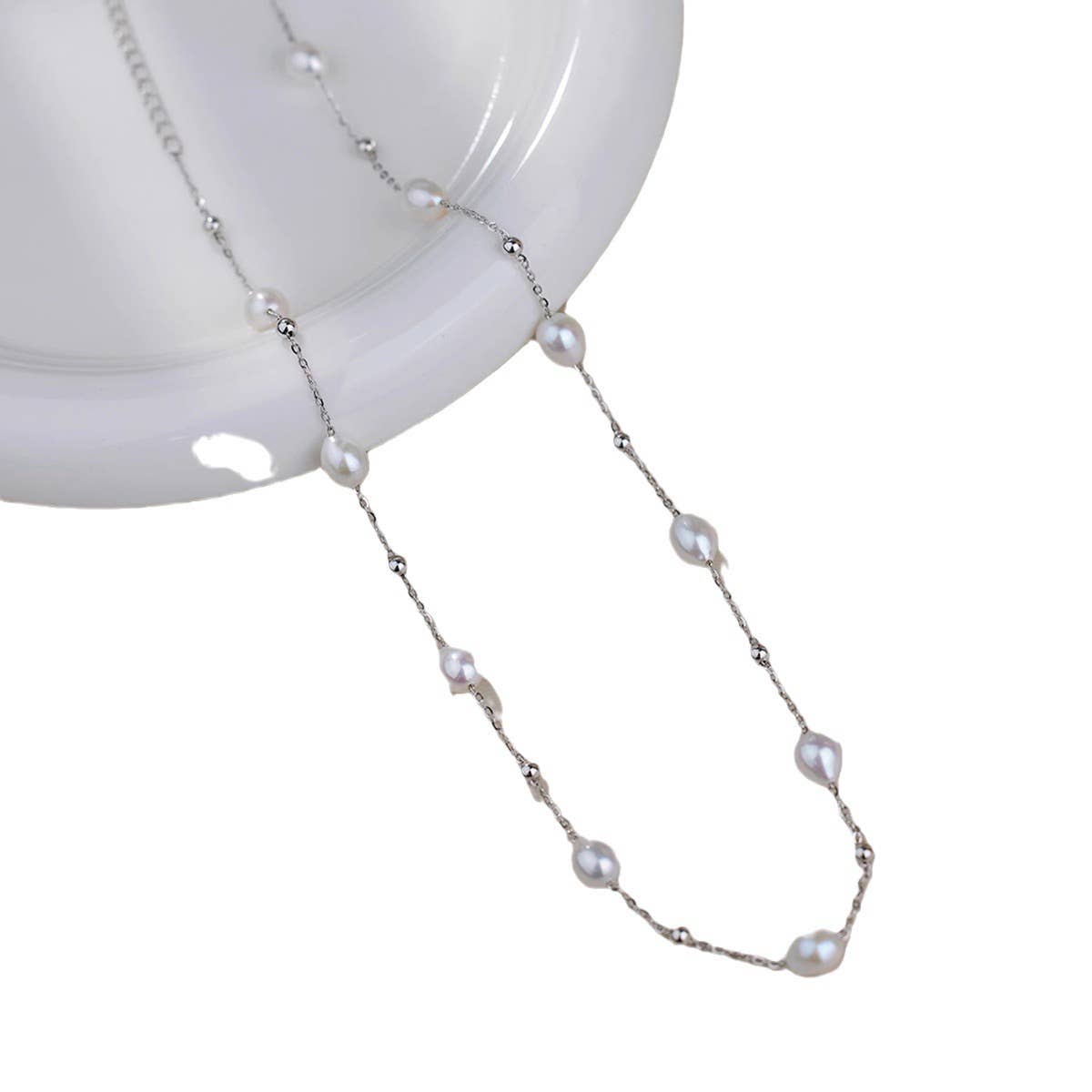 Elegant freshwater pearl starry sky necklace