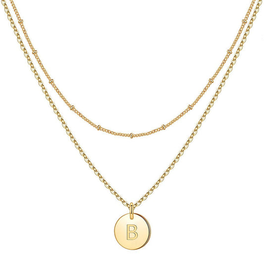 Circular 26-letter light luxury collarbone chain
