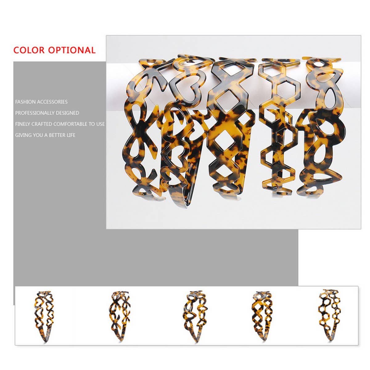 TORTOISESHELL SIMPLE ACETATE HEADBAND HAIRPIN