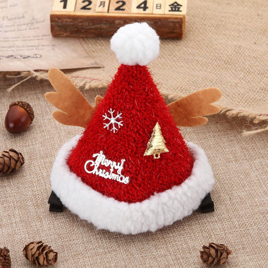 CUTE PLUSH SANTA HAT DRESS UP HEADDRESS HAIRPIN