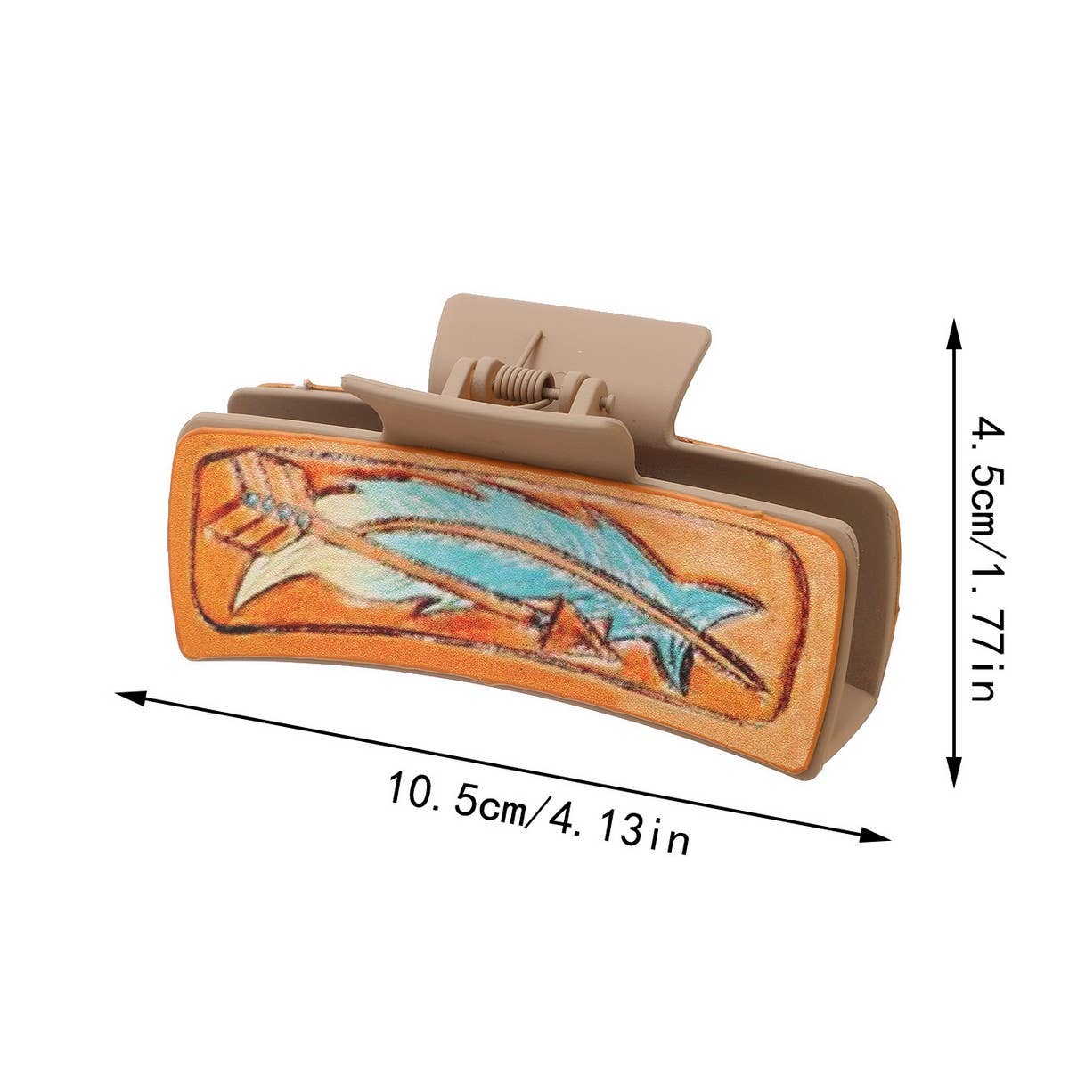 Retro Western Cowboy Faux Leather Hair Claw Clip_CWAHA0610