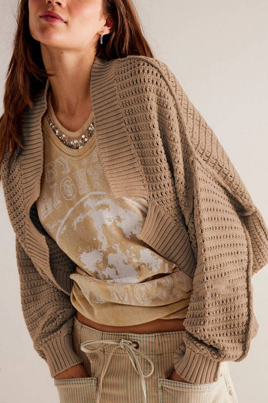 CWOCAL1837_AUTUMN BAT-SLEEVED LONG-SLEEVED CARDIGAN