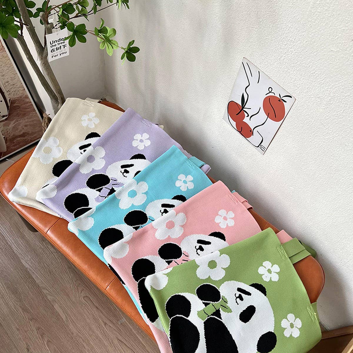 PANDA NEEDLE BAG CROSSBODY WOVEN SHOULDER BAG_CWAB3070