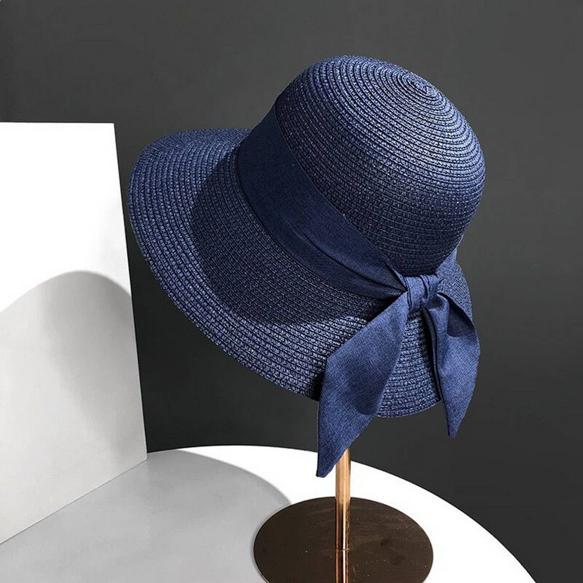 Summer Elegant Beach Bow Straw Hat_CWAH3407