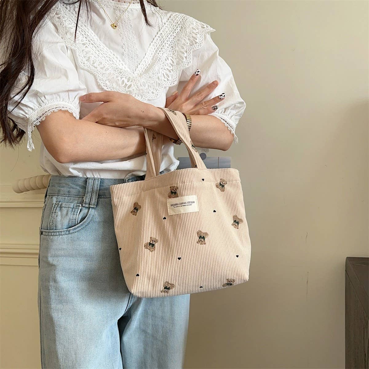 CWAB5802_SIMPLE CASUAL BEAR OUTING HANDBAG