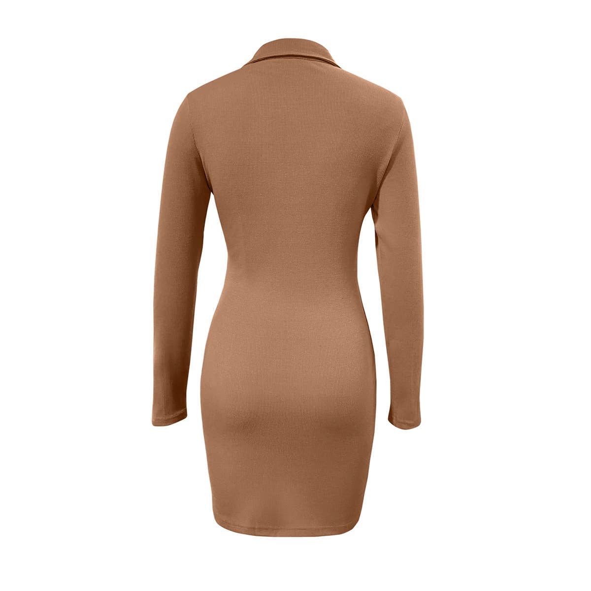 LAPEL SINGLE BREASTED WAIST KNIT DRESS