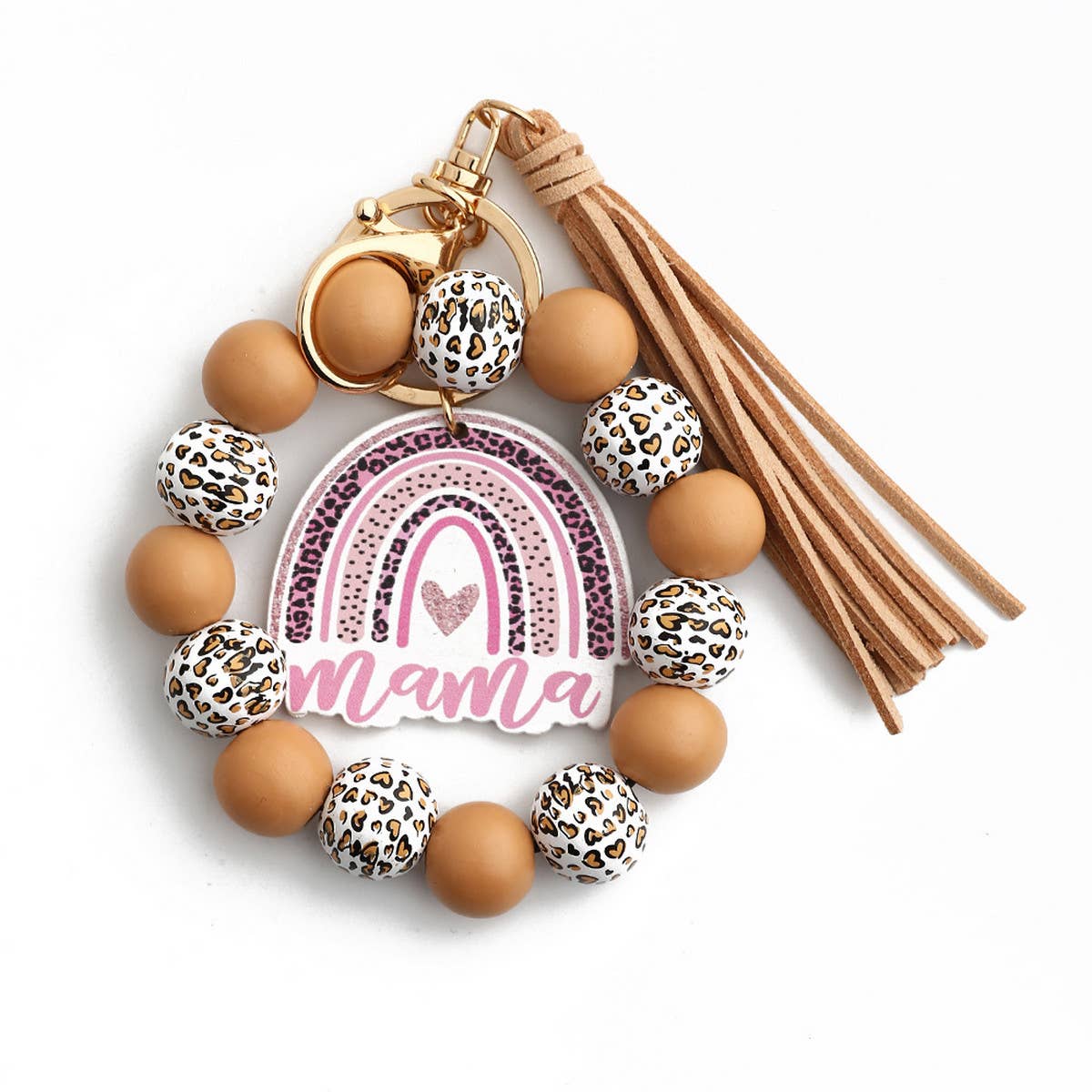 WOODEN BEADS BRACELET SPOT BRACELET KEYCHAIN_CWMM1299