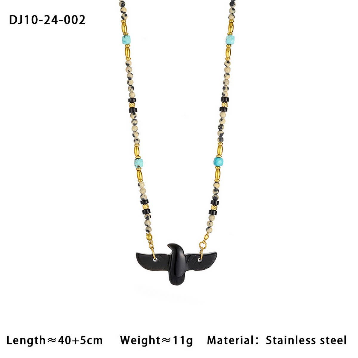 High-End Eagle Beaded Natural Stone Necklace