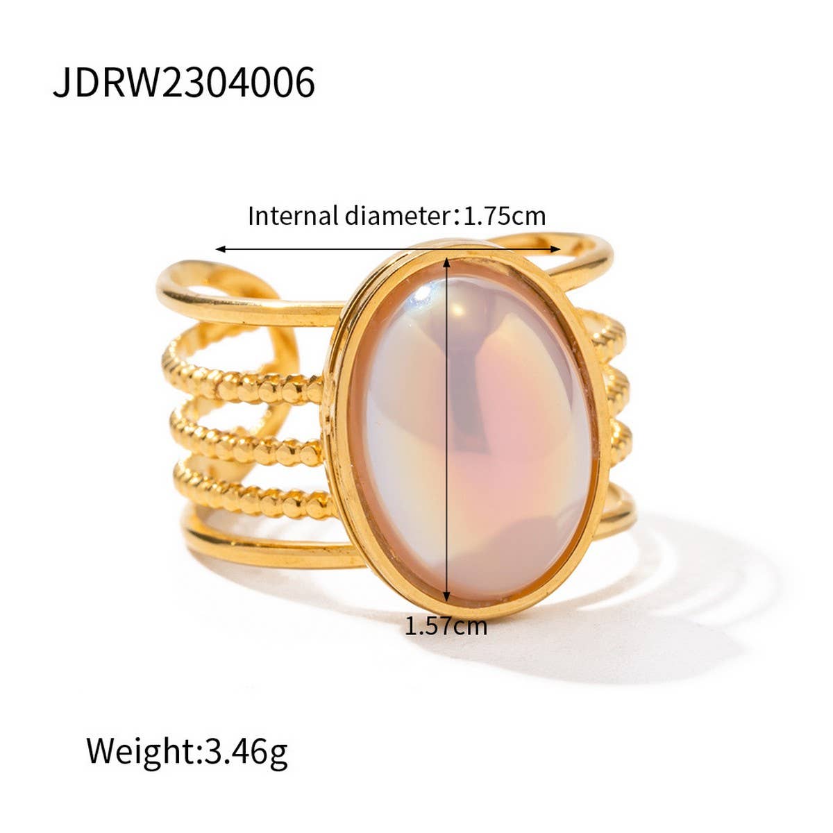 GOLD-PLATED RING WITH COLORED NATURAL STONES