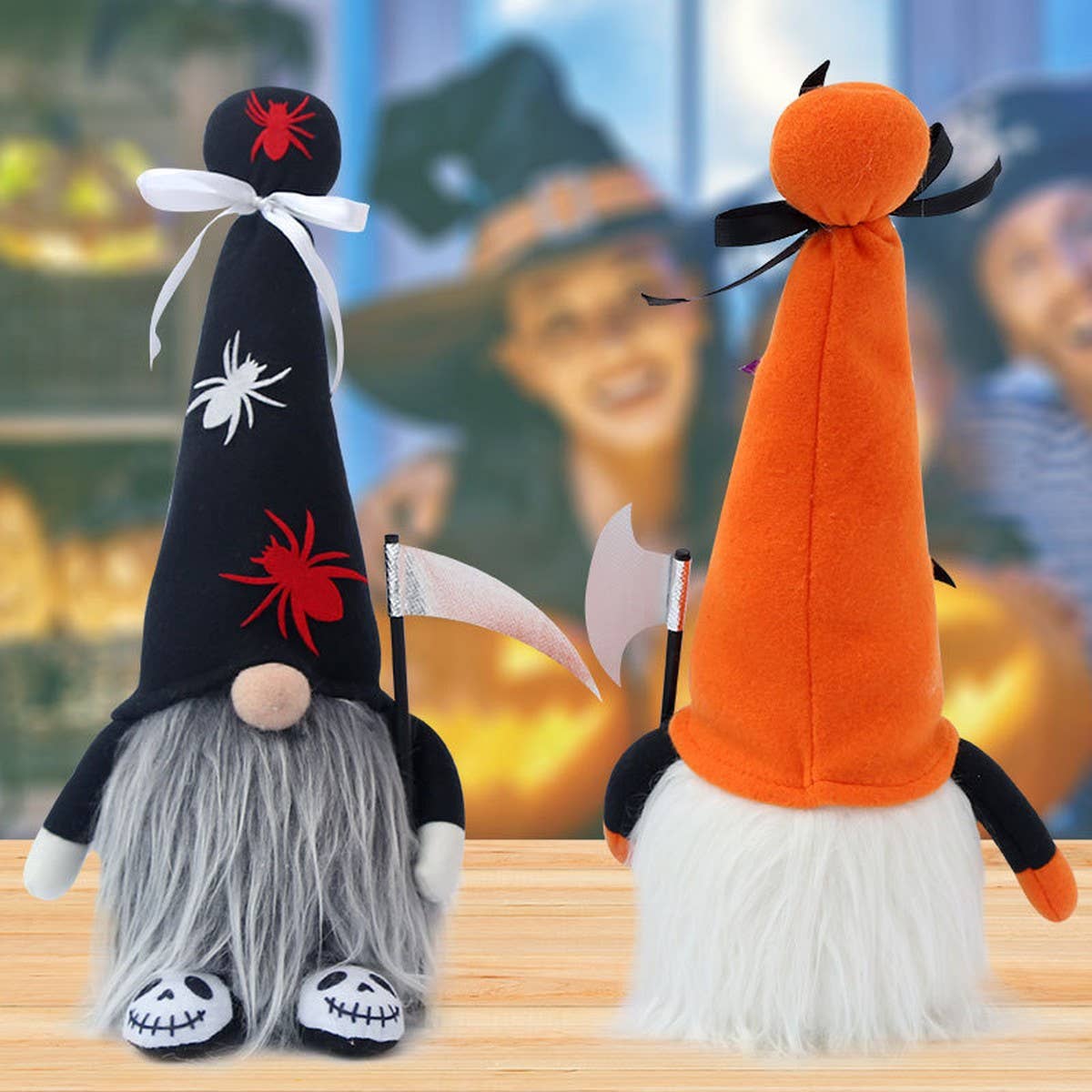 CWMM9477_HALLOWEEN SPIDER BAT RUDOLPH GLOWING DWARF DOLL