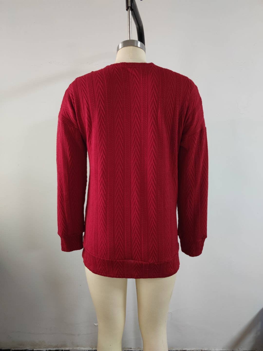 Fashionable loose knitted long-sleeved cardigan