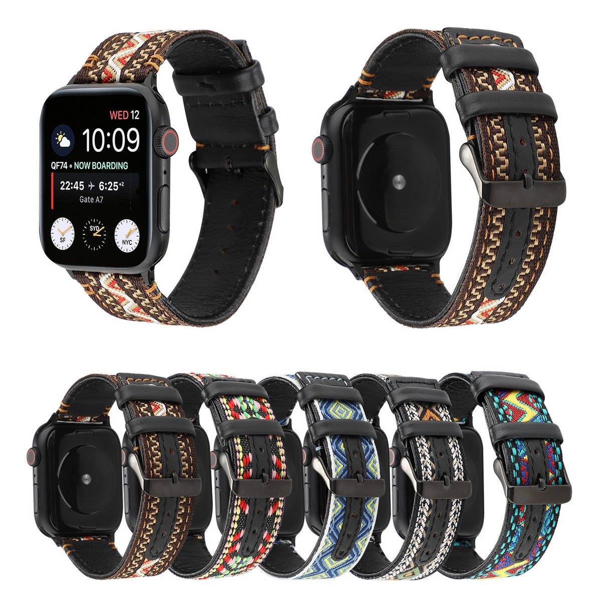 APPLE WATCH/IWATCH9 ETHNIC STYLE LEATHER STRAP_CWWW0059