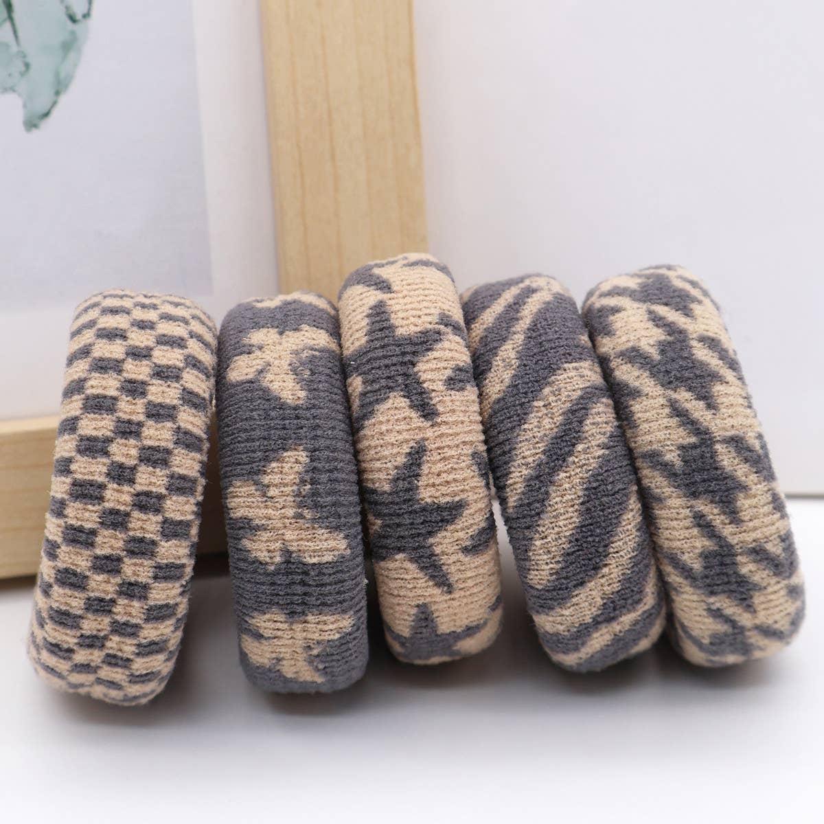 FASHION  WIDENED HAIR TIES(5PCS/BOX)_CWAHA0504