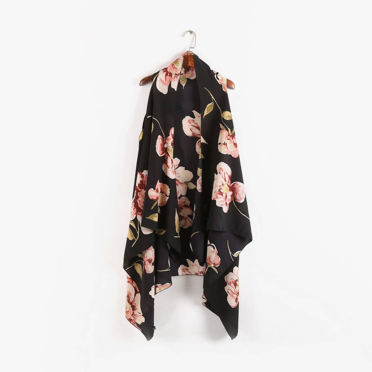BIG FLORAL PRINT FRONT OPEN KIMONO FOR SLEEVELESS_CWASC0785