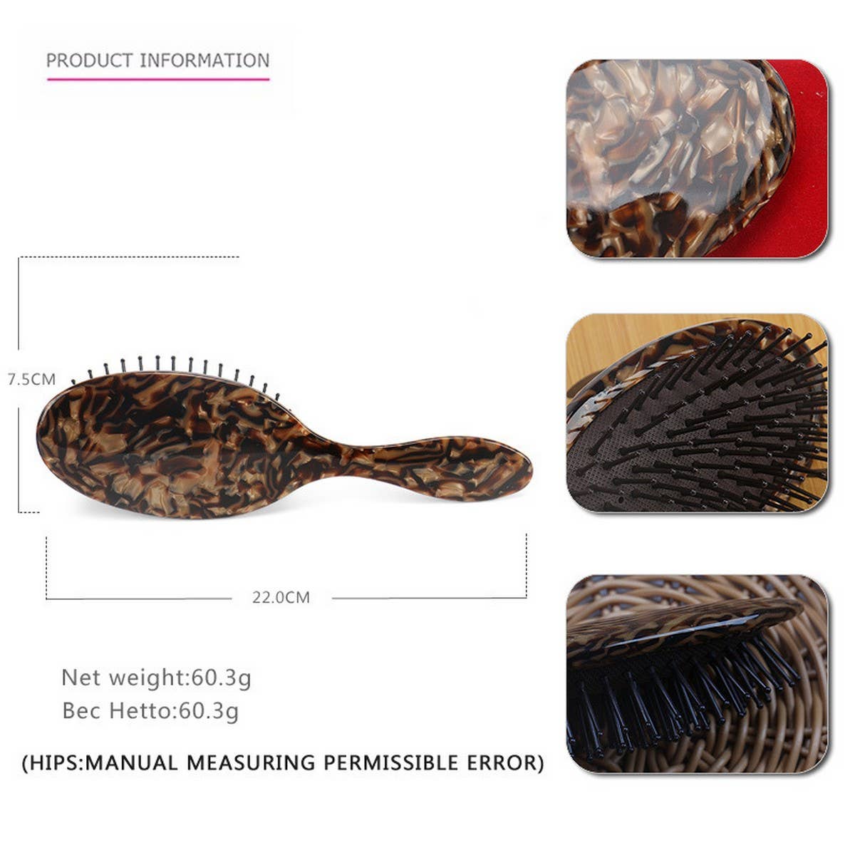 ACETATE AIR CUSHION COMB ANTI-STATIC AIR BAG COMB_CWAHA4182