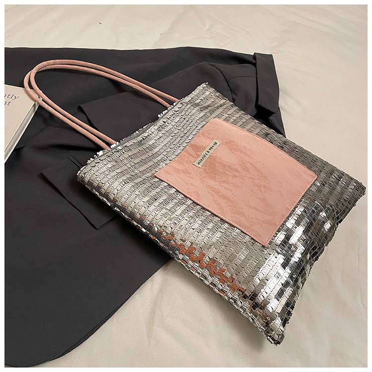 Sequined versatile single-shoulder bag