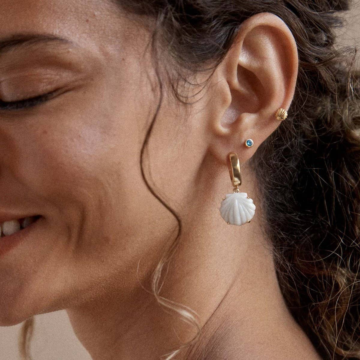 Trendy Summer Ocean Shell Earrings Stainless Steel