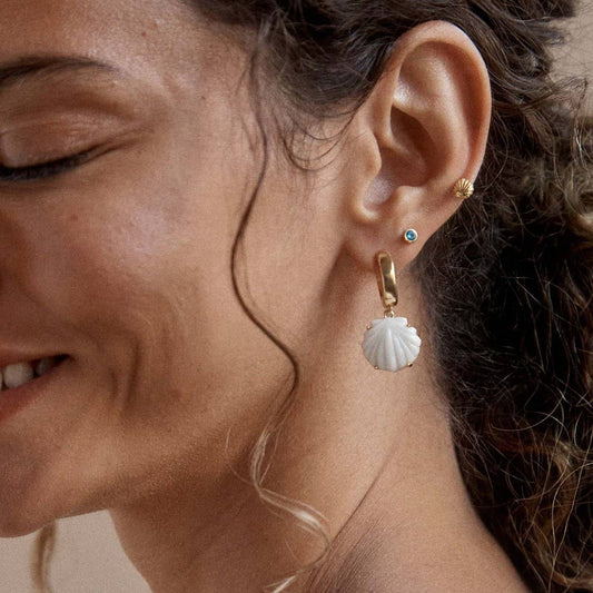 Trendy Summer Ocean Shell Earrings Stainless Steel