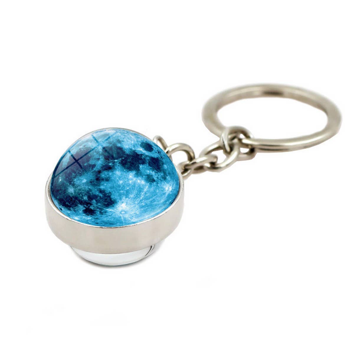 COSMIC MOON CRYSTAL GLASS BALL KEYCHAIN PENDANT