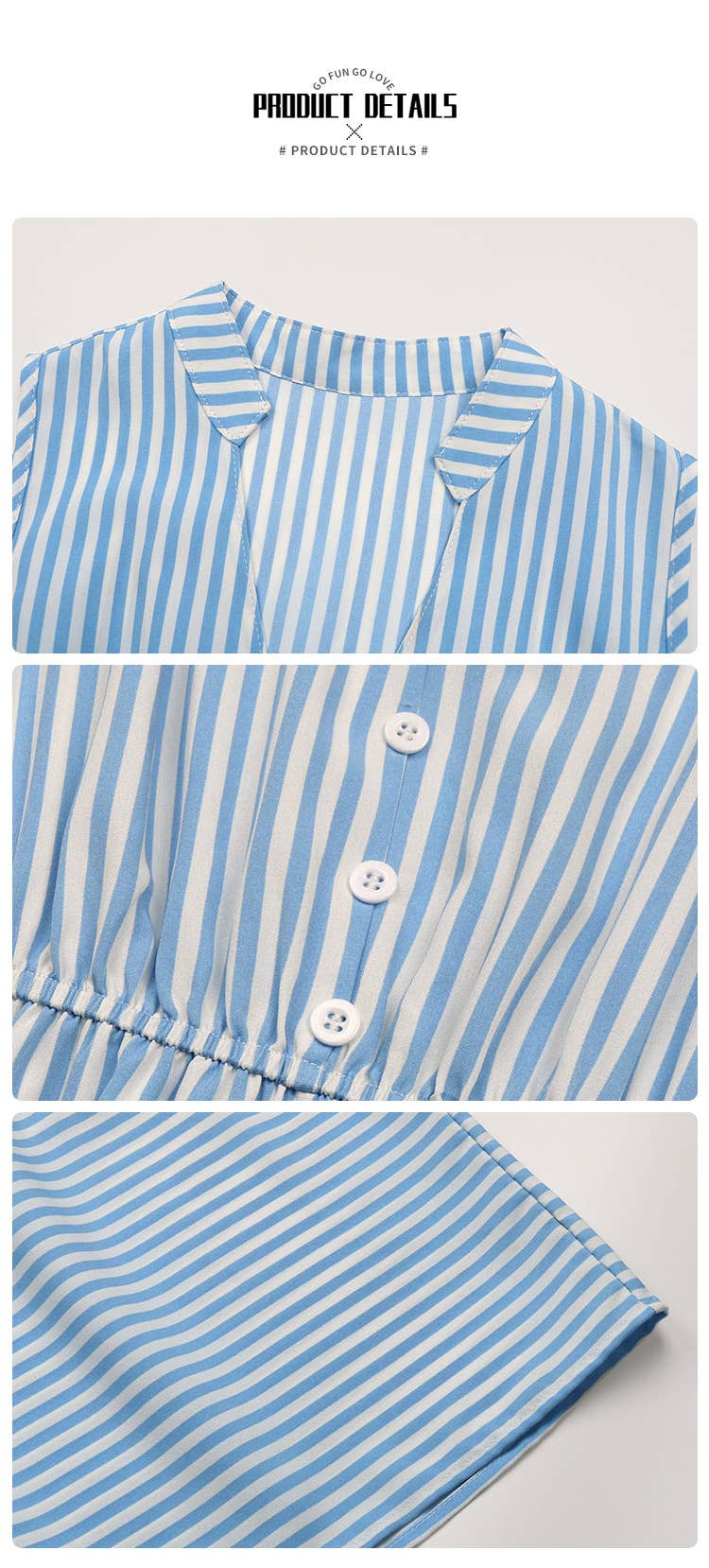 Vertical striped sleeveless dress