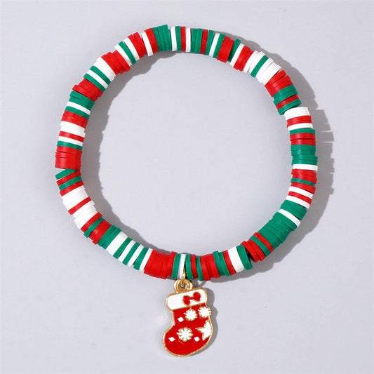 CWAJE2510_COLORFUL BEADED PENDANT CHRISTMAS BRACELET