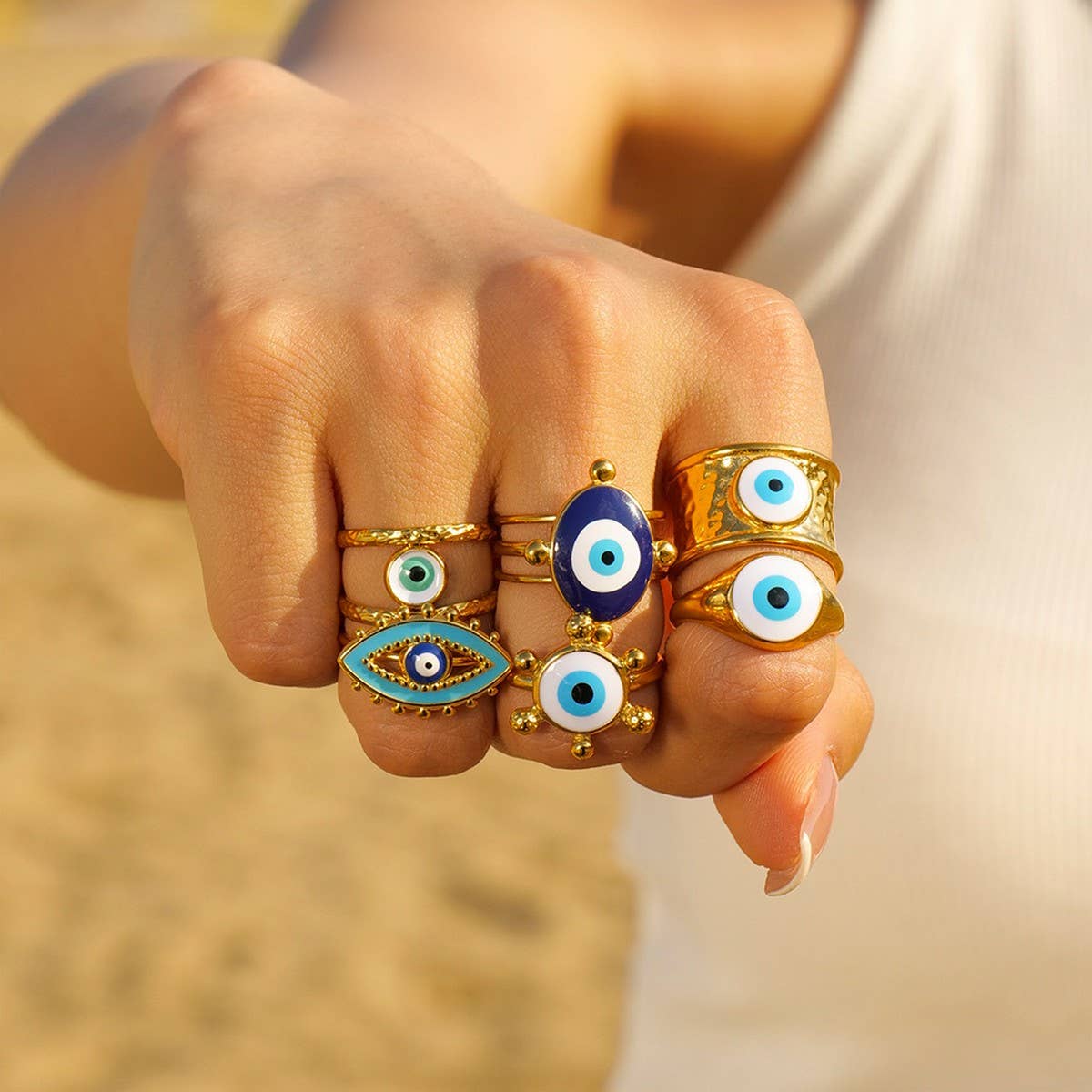 DEVIL'S EYE BLUE EYES RING  RING NON-FADING