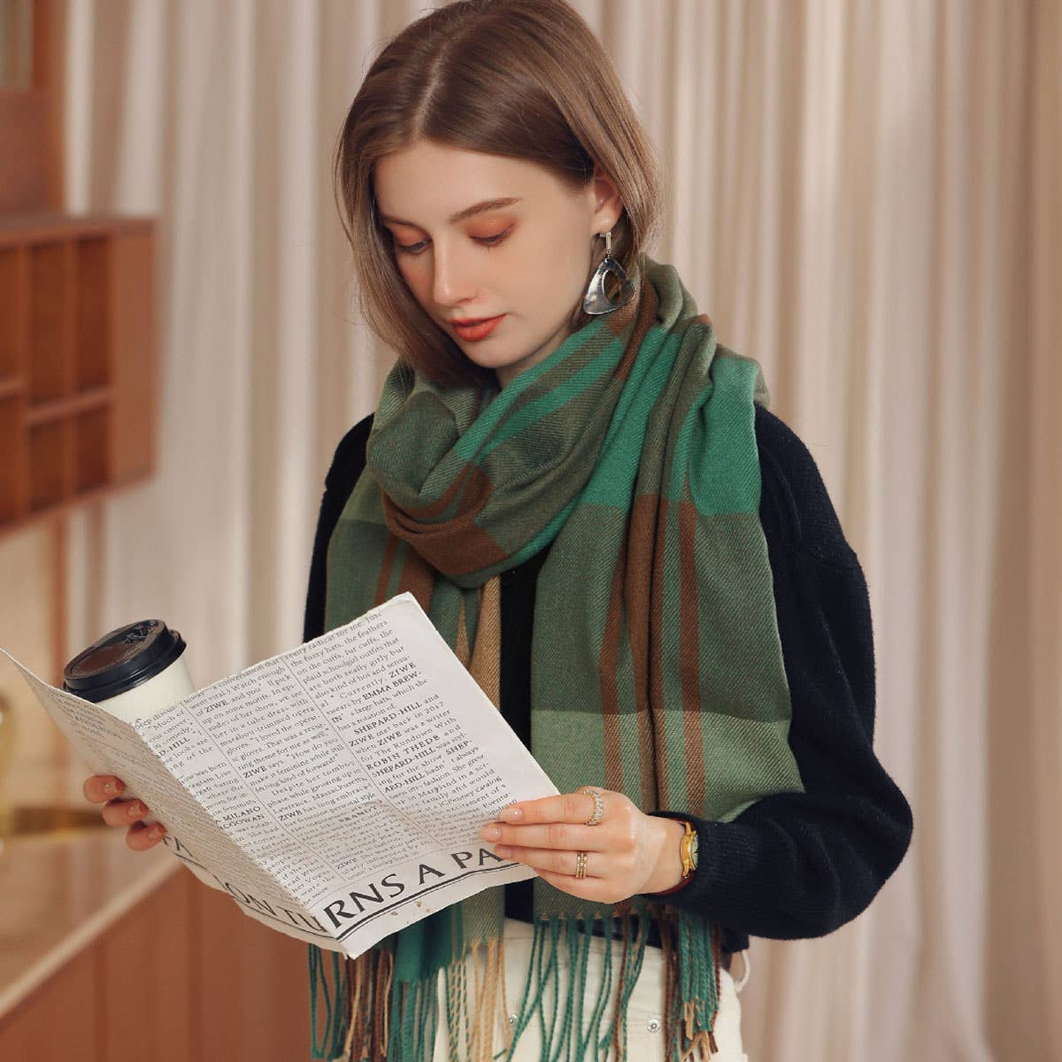 Plaid Winter Scarf ??Soft Thick Fringe Shawl 2025_CWASC0168