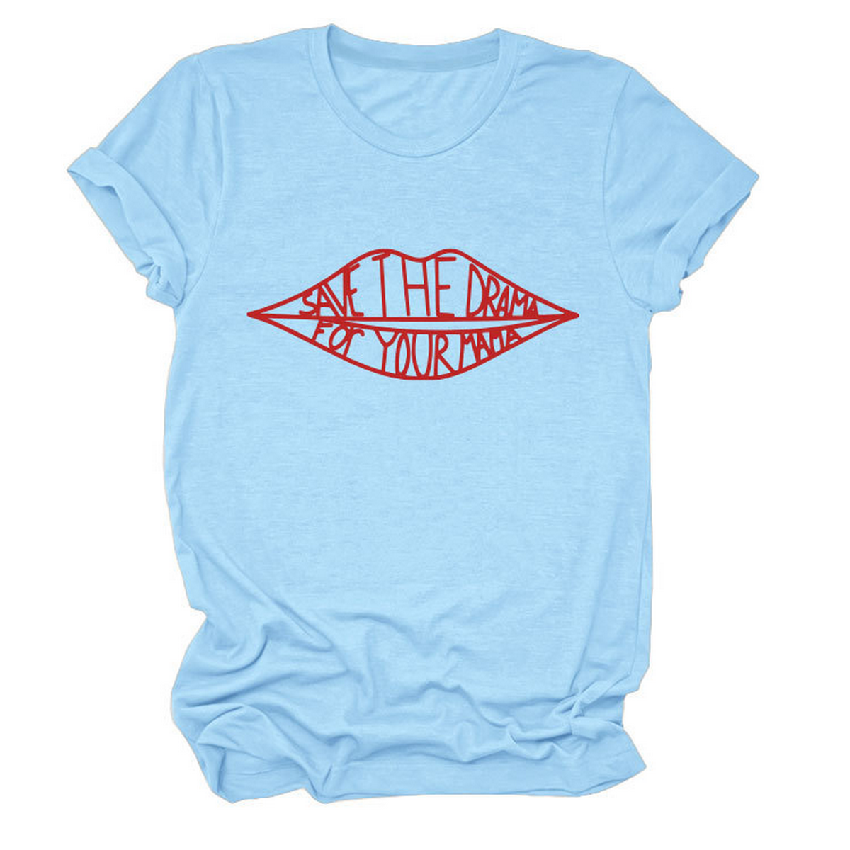 Women??¢s Fashion Slogan Tee Crew Neck Short Sleeve_CWTTSL0482