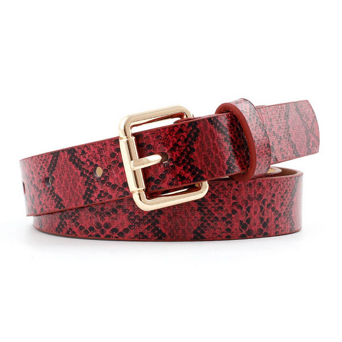 CWABE0882_RETRO CASUAL SNAKE PRINT THIN BELT