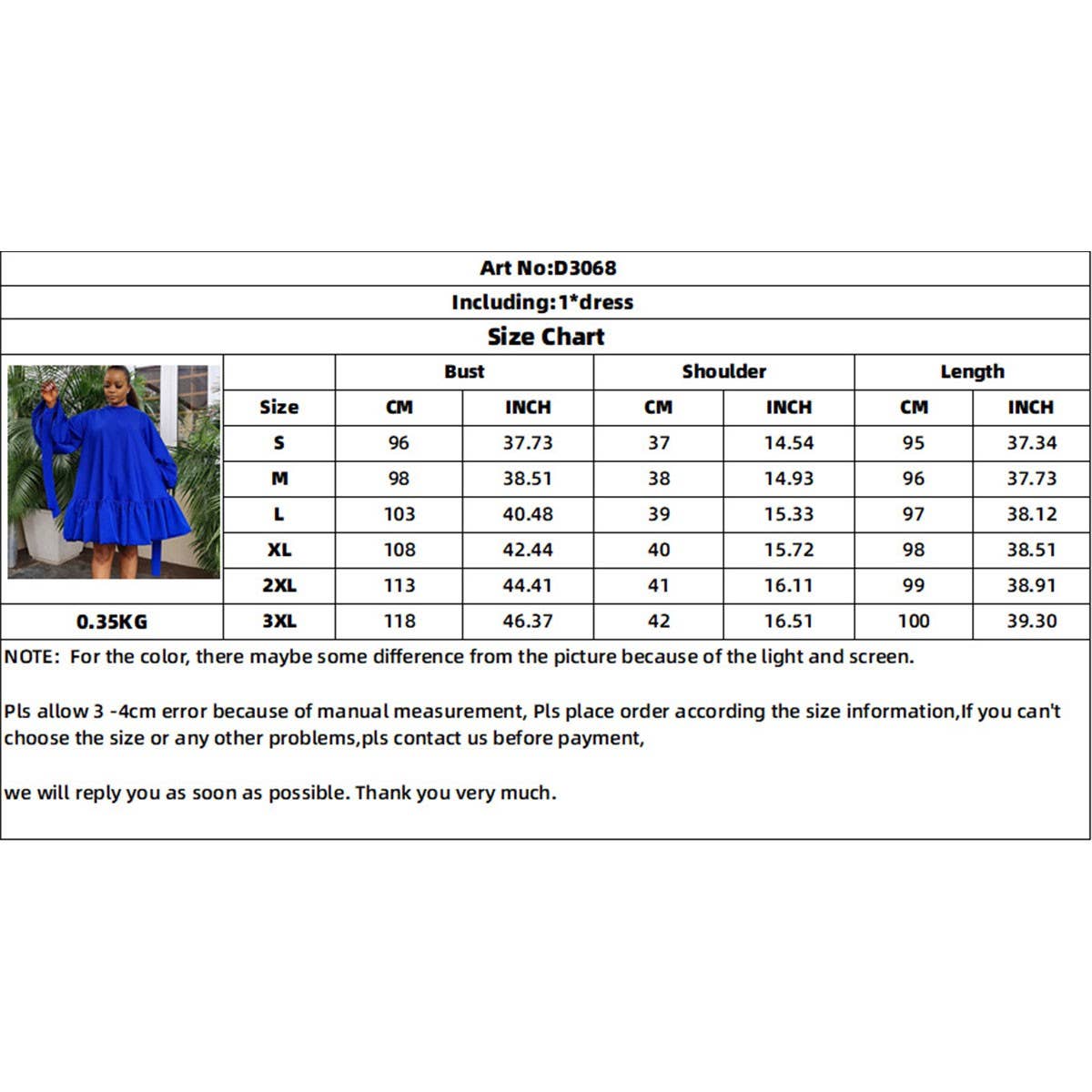 LOOSE SOLID COLOR PUFF SLEEVES PLUS SIZE DRESS