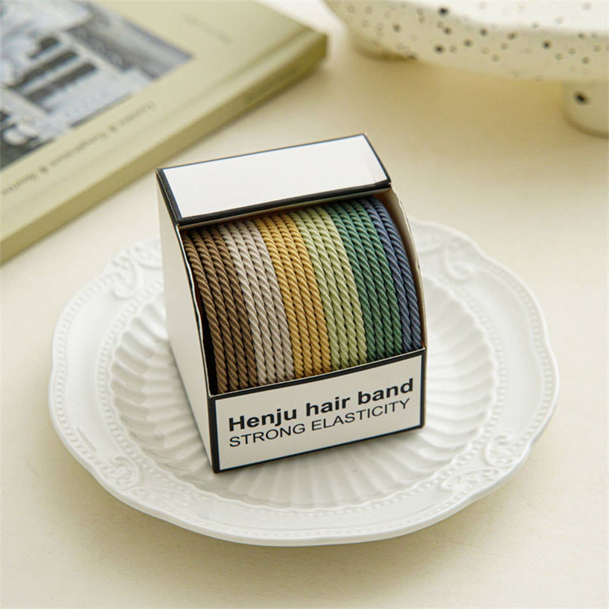 10PCS BRAIDED CORD SUPER STRETCHY ELASTIC HAIR TIE_CWAHA0331